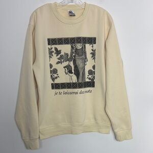 Elegant Cream Graphic Sweatshirt